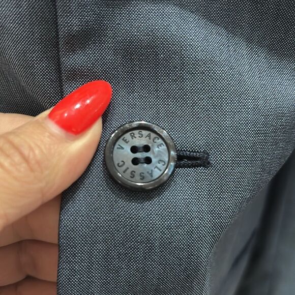 Versace Classic 100% rayon Men's Blue/gray Blazer, R50 - Picture 3 of 12
